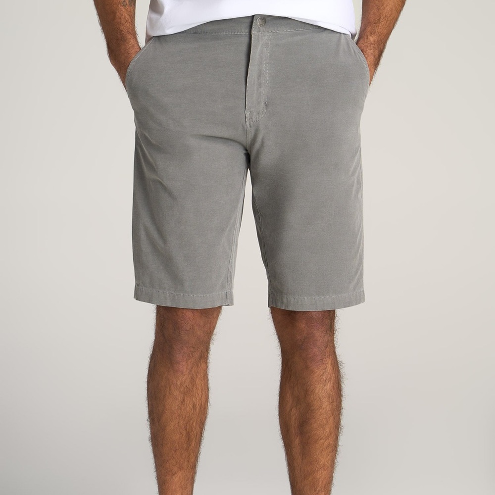 LJ&S TALL DECK SHORTS FOR MEN IN VINTAGE PEWTER 34”
